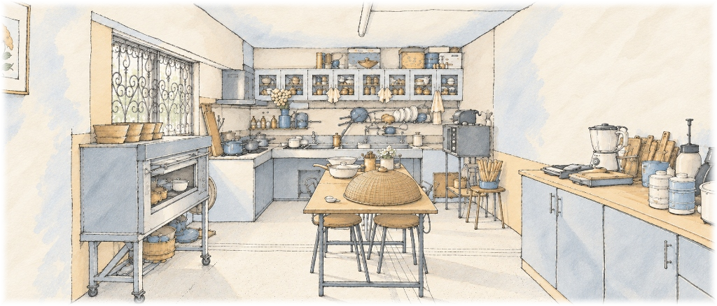 baking.co Artisan Baking Studio & Deck Oven Sketch