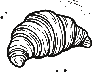 Hand-drawn croissant